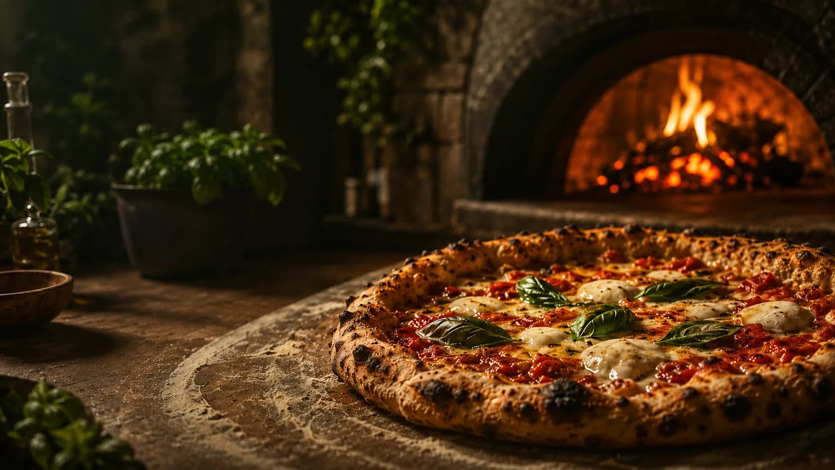 Pizza Margha al horno de barro