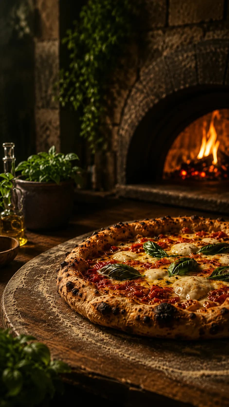 Pizza Margha al horno de barro